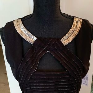 Black and silver cocktail dress